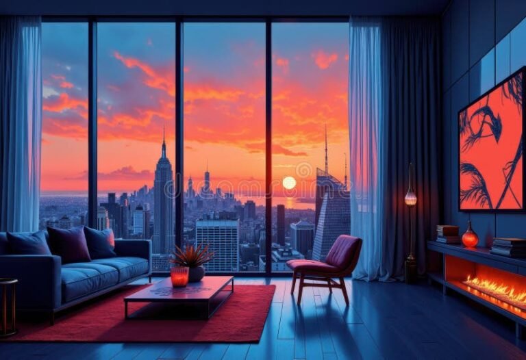 apartamento moderno con vista a la ciudad