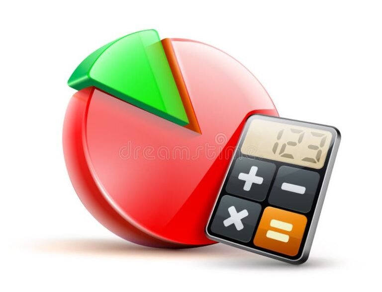 calculadora con simbolos de dinero y grafico