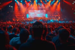 concierto en vivo con publico animado