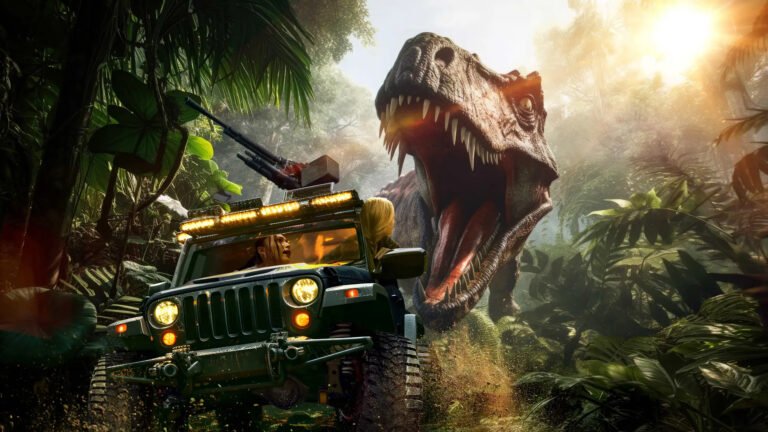 Qué Experiencias Ofrece Dinosaur En Disney's Animal Kingdom 2 dinosaur ride vehicle in jungle environment