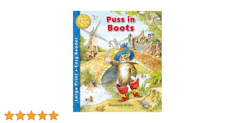 ilustracion clasica de el gato con botas leyendo