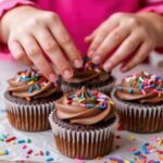 manos-decorando-pastelitos-caseros-coloridos