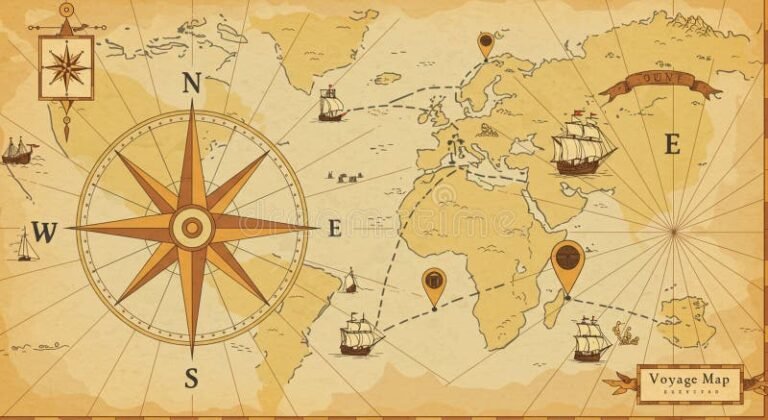 Cómo Es El Norte, Sur, Este Y Oeste Y Cuál Es Su Significado 21 mapa antiguo con direcciones cardinales ilustradas