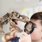 Qué Aprenden Los Niños Sobre El Tiranosaurio Rex De Forma Divertida ninos-explorando-fosiles-de-dinosaurios-felices
