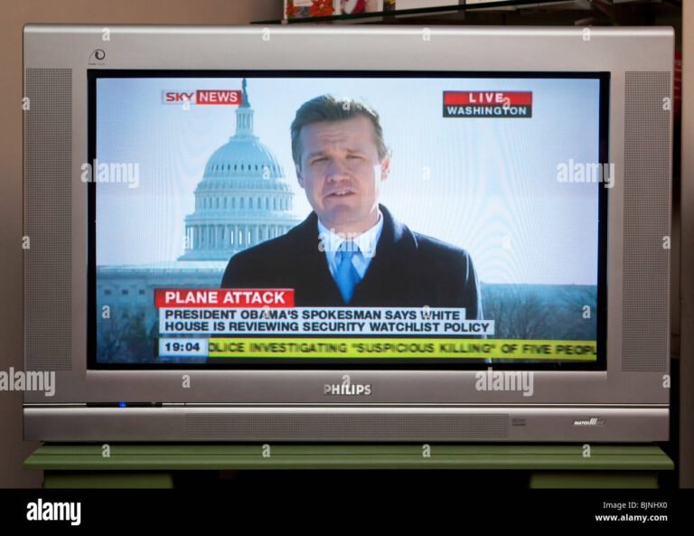 pantalla de television mostrando noticias en vivo