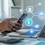 Cómo funcionan las retenciones de Ingresos Brutos en Mercado Pago persona-usando-telefono-movil-con-iconos-finanzas