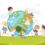 Por qué Hay Vida en la Tierra Explicación Simple para Niños planeta-tierra-con-ninos-explorando-naturaleza