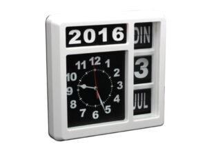 reloj calendario destacado en muro oficial