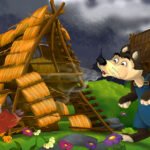 tres-cerditos-construyendo-casas-y-lobo-feroz